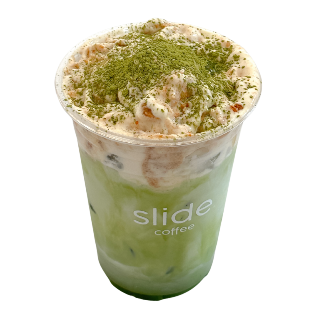 banana pudding matcha latte